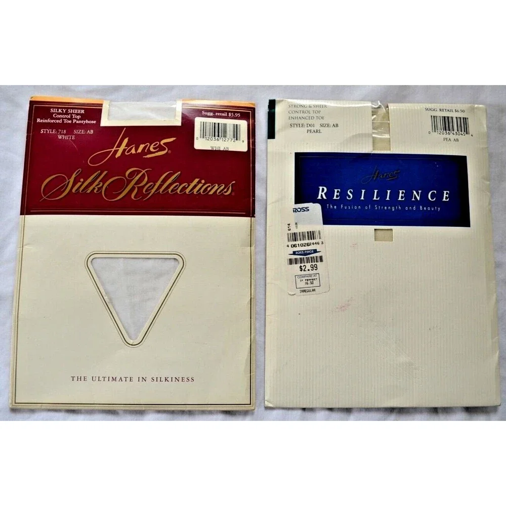 Hanes Pantyhose Lot Silk Reflections Resilience SZ AB Style 718 D01 White Pearl